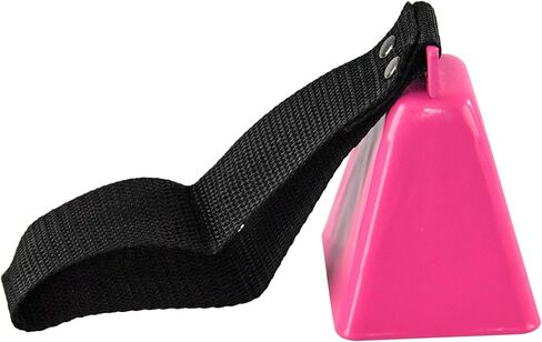 HOME-X Cowbell with Wrist Strap, Sporting Event Bell, Cheering Bell, Party Noise Maker, School Bell, Pink, 3 1/2" L x 3" W x 2 3/8" H in Kuwait