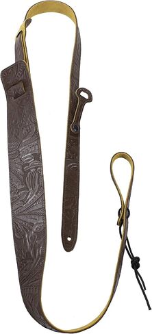 Perri's Leathers Ltd. - حزام دوبرو - جلد - منقوش غربيًا - بني - قابل للتعديل - صنع في كندا in Kuwait