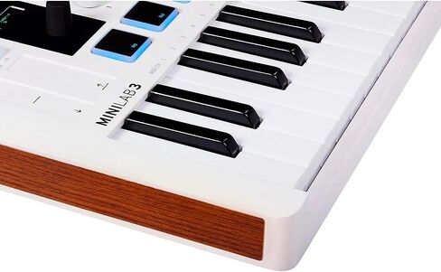 مجموعة وحدات تحكم بلوحة مفاتيح MIDI الهجين من Arturia MiniLab 3 مع سماعات رأس Samson SR350 Pro، وكابل USB Arturia وقماش تلميع صوت سائل (4 عناصر) in Kuwait