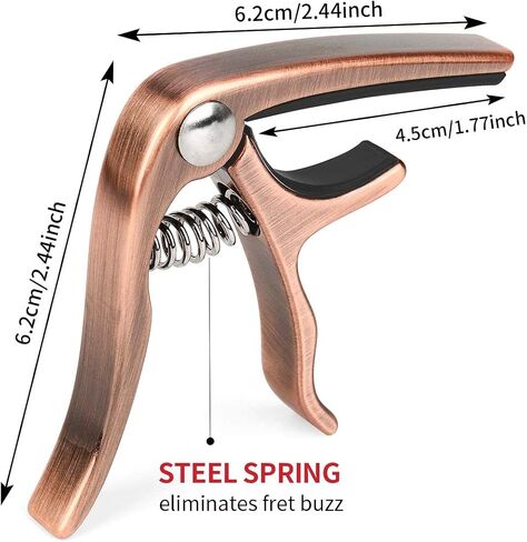 Ukulele Capo, with 2 Felt Picks for Soprano and Concert Ukulele – Professional and Lightweight Mini Size Zinc Alloy 4 String Uke Kapo (Gold) in Kuwait