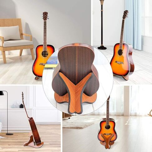 حامل قيثارة محمول مع حزام وكابو وخيوط، حامل ادوات خشبي قوي باطار على شكل حرف X مع حافة ناعمة للقيثارة والمندولين والكمان in Kuwait