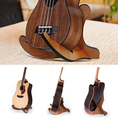 حامل قيثارة محمول مع حزام وكابو وخيوط، حامل ادوات خشبي قوي باطار على شكل حرف X مع حافة ناعمة للقيثارة والمندولين والكمان in Kuwait