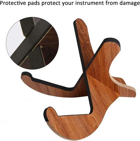 حامل قيثارة محمول مع حزام وكابو وخيوط، حامل ادوات خشبي قوي باطار على شكل حرف X مع حافة ناعمة للقيثارة والمندولين والكمان in Kuwait