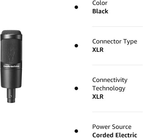 ميكروفون مكثف ستوديو بغشاء كبير من Audio-Technica AT2035 (متجدد) in Saudi Arabia