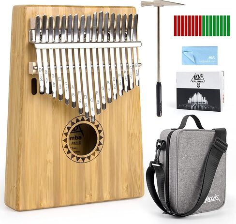 Kalimba, AKLOT Thumb Piano 17 Keys Crystal Finger Piano Rainbow Bear Start Kits with Protective Case Tuning Hammer Study Booklet Cleaning Cloth in Saudi Arabia