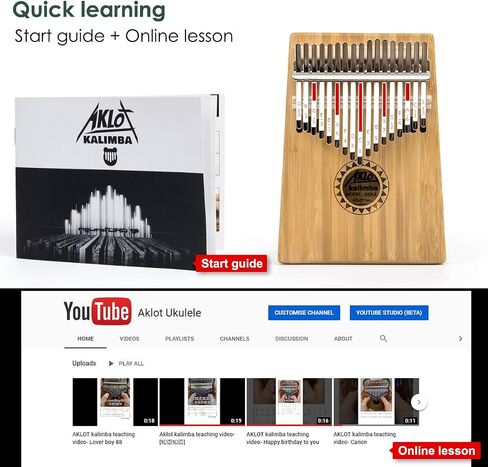 Kalimba, AKLOT Thumb Piano 17 Keys Crystal Finger Piano Rainbow Bear Start Kits with Protective Case Tuning Hammer Study Booklet Cleaning Cloth in Saudi Arabia