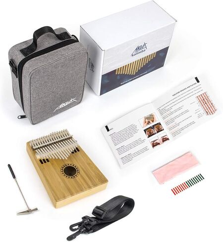 Kalimba, AKLOT Thumb Piano 17 Keys Crystal Finger Piano Rainbow Bear Start Kits with Protective Case Tuning Hammer Study Booklet Cleaning Cloth in Saudi Arabia