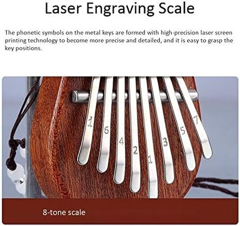 Ubblove ميني كاليمبا الإبهام البيانو 8 مفاتيح رائعة الخشب لطيف إصبع الماريمبا مع الحبل المحمولة الموسيقية قلادة هدية للأطفال البالغين in Kuwait