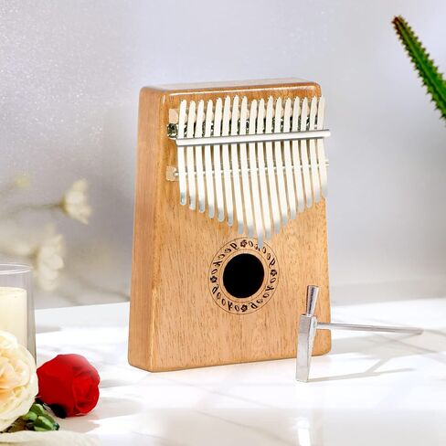 بيانو يونتي ماهوجني كاليمبا 17 مفتاحًا، بيانو إصبع محمول مع مطرقة لحن، مبيرا للأطفال البالغين والمبتدئين المحترفين in Kuwait