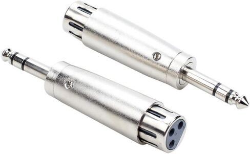 محول أنثى SIXGOD 1/4 TRS إلى XLR - 6.35 مم TRS إلى موصل XLR أنثى لتغيير الجنس - عبوتان in Kuwait