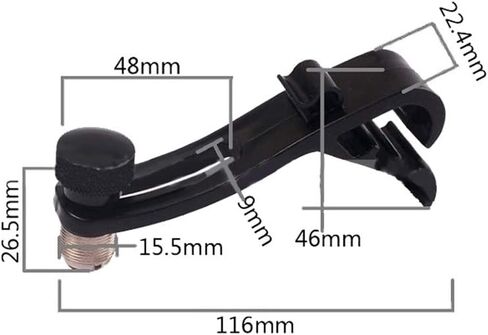 MOFUCA طبلة ميكروفون كليب، ميكروفون طبل جبل قابل للتعديل ميكروفون حامل المشبك حامل ميكروفون موسيقي مقاوم للصدمات لحامل الطبل (أسود) in Kuwait