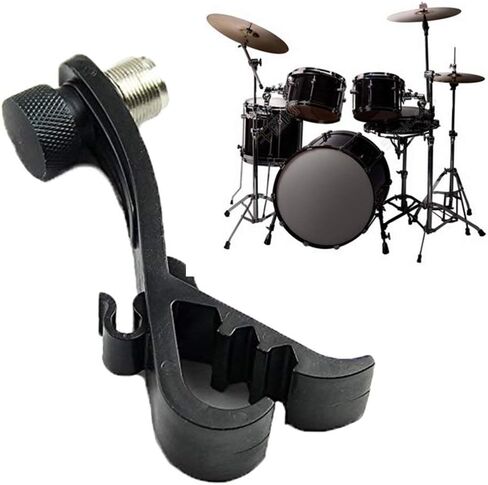 MOFUCA طبلة ميكروفون كليب، ميكروفون طبل جبل قابل للتعديل ميكروفون حامل المشبك حامل ميكروفون موسيقي مقاوم للصدمات لحامل الطبل (أسود) in Kuwait