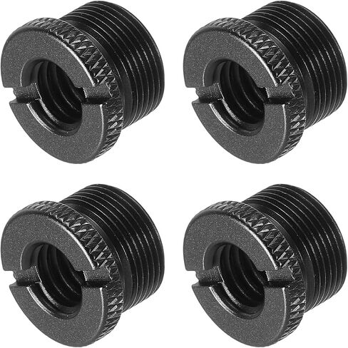PATIKIL Mic Stand Adapter 3/8 Female to 5/8 Male Aluminum Alloy Mic Screw Adapter for Microphone Tripod Stand Black 4 Pack in Saudi Arabia