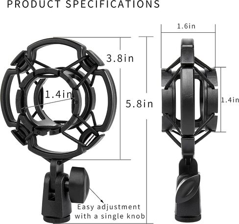 Lansdowns Microphone Arm Adjustable Mic Stand Boom Arm Mic Stand with Microphone Windscreen and Mic Pop Filter Microphone Stand Desk Adjustable for Professional Streaming, Voice-Over, Recording, Games in Saudi Arabia