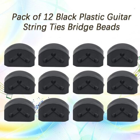 Pack of 12 Plastic Guitar String Ties Bridge Beads, 3 Hole Guitar String BridgeBeads, Guitar String Fasteners for Acoustic Classical Guitar Nylon String Guitar Ukulele(Beige) in Saudi Arabia