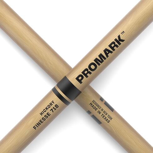 أعواد طبلة ProMark - أعواد طبلة Finesse 7A - مجموعة أعواد طبلة - طرف خشبي دائري صغير - أعواد طبول طويلة من خشب القيقب - وزن ثابت ودرجة - زوج واحد in Saudi Arabia
