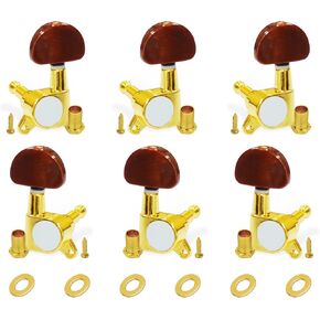 SAPHUE 6 Pieces 3L3R Guitar tuner pegs, Big Oval Button Sealed-gear String Tuning Peg Tuner Machine Head for Acoustic Electric Guitar (Gold) in Saudi Arabia