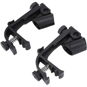 Bnineteenteam 2 قطعة مشبك على حامل الطبل، ميكروفون طبل مشبك مشبك تثبيت قابل للتعديل مقاوم للصدمات (أسود) in Kuwait