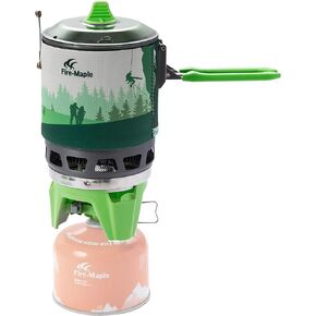 Fire-Maple Fixed Star 1 Backpacking and Camping Stove System, Black 18oz | 30% Faster Boil with HX Base, Piezo Ignition, Compact & Durable, All-in-One Pot, Compatible with Most Canisters, Portable in Saudi Arabia