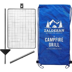 Zalderan Campfire Grill Grate. Small Lightweight, Stainless Steel, Portable, Backpack Hiking Grill. in Saudi Arabia