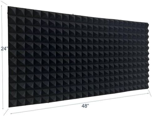 121.92 سم × 60.96 سم × 5.08 سم ألواح صوتية سوداء بلاط إسفين إسفنجي عازل للصوت، in Kuwait