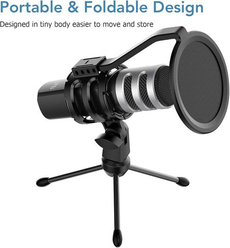 يوتو مجموعة ميكروفون يو اس بي مكثف للكمبيوتر الشخصي ميكروفون قلبي الشكل للتسجيل الصوتي للبث الصوتي والبث الصوتي والكمبيوتر والالعاب والبث الصوتي يوتيوب مع فلتر بوب وحامل ثلاثي القوائم وحامل للصدمات in Kuwait