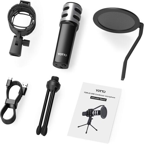 يوتو مجموعة ميكروفون يو اس بي مكثف للكمبيوتر الشخصي ميكروفون قلبي الشكل للتسجيل الصوتي للبث الصوتي والبث الصوتي والكمبيوتر والالعاب والبث الصوتي يوتيوب مع فلتر بوب وحامل ثلاثي القوائم وحامل للصدمات in Kuwait