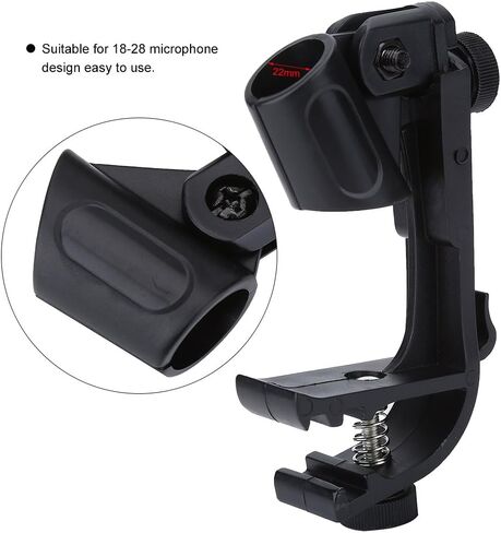 Bnineteenteam 2 قطعة مشبك على حامل الطبل، ميكروفون طبل مشبك مشبك تثبيت قابل للتعديل مقاوم للصدمات (أسود) in Kuwait