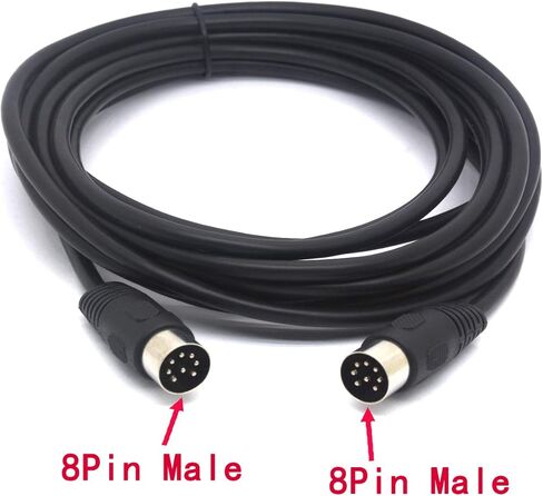 PIIHUSW Long 8 PIN DIN Cable Male to Male MIDI Extension Cord for Bang and Olufsen B&O PowerLink mk 2 BeoLab (3 Meter) in Saudi Arabia