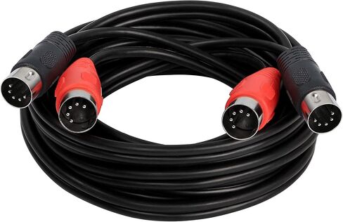 كابل XMSJSIY مزدوج MIDI مزدوج 5-Pin DIN MIDI إلى كابل DIN مزدوج 5 دبوس ذكر إلى ذكر واجهة رقمية للآلات الموسيقية سلك OFC لمركبات لوحات المفاتيح الرقمية كابل الصوت - 10 أقدام (3 أمتار) in Saudi Arabia