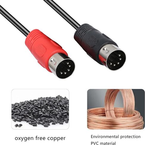 كابل XMSJSIY مزدوج MIDI مزدوج 5-Pin DIN MIDI إلى كابل DIN مزدوج 5 دبوس ذكر إلى ذكر واجهة رقمية للآلات الموسيقية سلك OFC لمركبات لوحات المفاتيح الرقمية كابل الصوت - 10 أقدام (3 أمتار) in Saudi Arabia