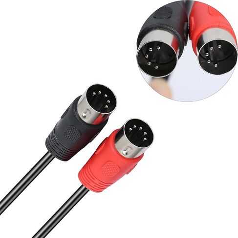 كابل XMSJSIY مزدوج MIDI مزدوج 5-Pin DIN MIDI إلى كابل DIN مزدوج 5 دبوس ذكر إلى ذكر واجهة رقمية للآلات الموسيقية سلك OFC لمركبات لوحات المفاتيح الرقمية كابل الصوت - 10 أقدام (3 أمتار) in Saudi Arabia