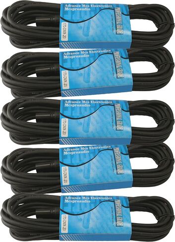 MCSPROAUDIO 110 ohm 3 Pin DMX Lighting Cable (20 ft, 5 Cable Pack) in Saudi Arabia