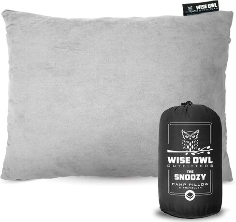 Wise Owl Outfitters Camping Pillow - Camping Essentials and Travel Pillow for Airplanes, Camping, and Travel - Memory Foam Washable Pillow - Small/Medium in Kuwait