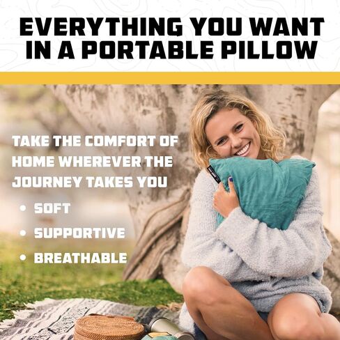 Wise Owl Outfitters Camping Pillow - Camping Essentials and Travel Pillow for Airplanes, Camping, and Travel - Memory Foam Washable Pillow - Small/Medium in Kuwait