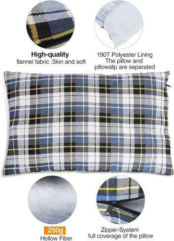 REDCAMP 2PCS Small Camping Pillow for Sleeping, Travel Pillow, Blue in Kuwait