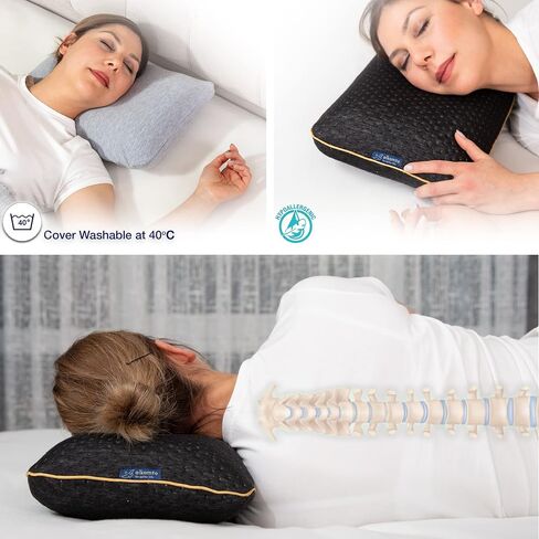 alkamto Travel & Camping Comfortable Memory Foam Pillow with Extra Cotton Cover – Easy to Carry Portable Bag – Temperature Regulating Pillow Case - Perfect for Travelling/Fishing/Backpacking/Hiking in Kuwait