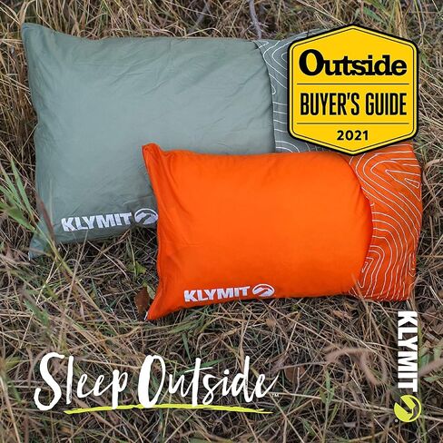 Klymit Drift Camping Pillow, Shredded Memory Foam Travel Pillow with Reversible Cover for Outdoor Use,Green Large (Pack of 1) in Saudi Arabia