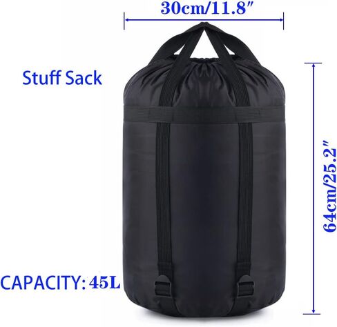 Compression Stuff Sack, 12L/24L/45L Sleeping Bag Cover Sack Sleeping Bags Storage Stuff Sack Organizer - Great Sleeping Bags Clothes Camping Hiking Backpacking in Kuwait