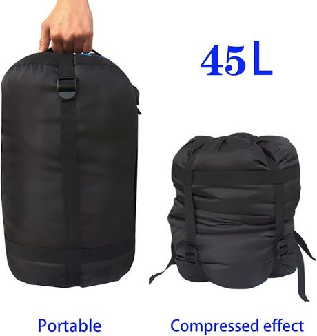 Compression Stuff Sack, 12L/24L/45L Sleeping Bag Cover Sack Sleeping Bags Storage Stuff Sack Organizer - Great Sleeping Bags Clothes Camping Hiking Backpacking in Kuwait