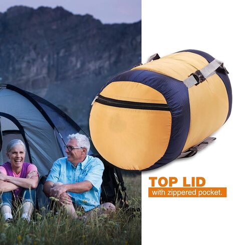 REDCAMP Nylon Compression Stuff Sack, 10L/17L/27L/40L Lightweight Sleeping Bag Compression Sack Great for Backpacking, Hiking and Camping,Blue/Yellow/Army Green/Black in Kuwait