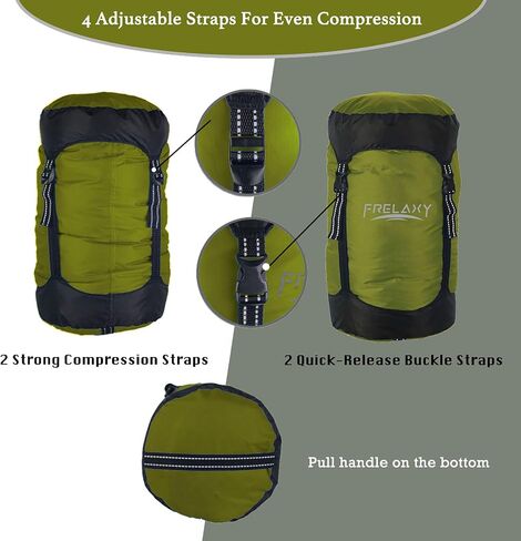 Frelaxy Compression Sack, 40% More Space! Sleeping Bag Stuff Sack | Ultralight Compression Stuff Sack, Water-Resistant & Ultralight Space Saving Gear for Camping, Hiking 11L/18L/30L/45L/52L in Saudi Arabia