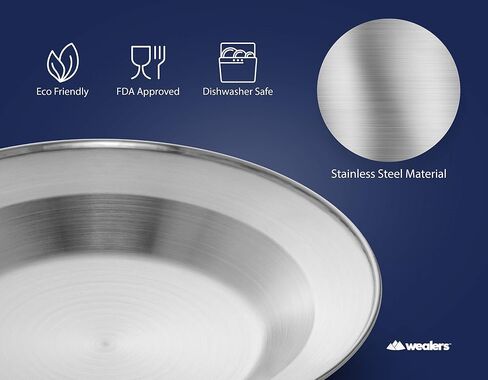 Stainless Steel Plate Set - 8.5 inch Ultra-Portable Dinnerware Set BPA Free Plates for Outdoor Camping | Hiking | Picnic | BBQ | Beach (3 Person Set) in Saudi Arabia