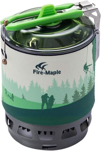 Fire-Maple Fixed Star 1 Backpacking and Camping Stove System, Black 18oz | 30% Faster Boil with HX Base, Piezo Ignition, Compact & Durable, All-in-One Pot, Compatible with Most Canisters, Portable in Kuwait