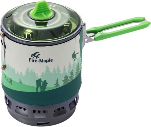 Fire-Maple Fixed Star 1 Backpacking and Camping Stove System, Black 18oz | 30% Faster Boil with HX Base, Piezo Ignition, Compact & Durable, All-in-One Pot, Compatible with Most Canisters, Portable in Kuwait