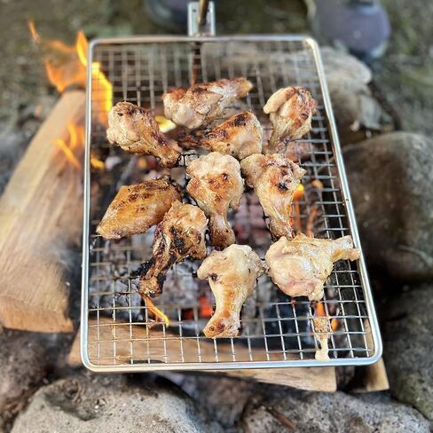 Zalderan Campfire Grill Grate. Small Lightweight, Stainless Steel, Portable, Backpack Hiking Grill. in Saudi Arabia