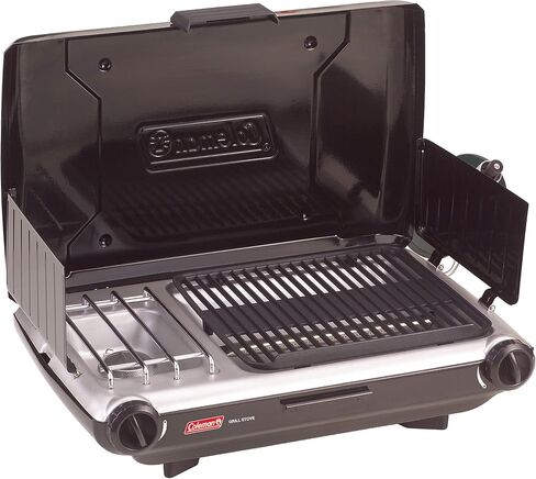 Coleman Tabletop 2-in-1 Camping Grill/Stove, 2-Burner Propane Grill & Stove for Outdoor Cooking with Adjustable Burners & Pressure Regulator, 20,000 BTUs of Power for Camping, Tailgating, Grilling in Saudi Arabia