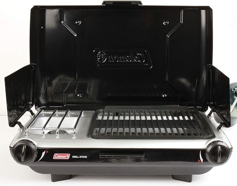 Coleman Tabletop 2-in-1 Camping Grill/Stove, 2-Burner Propane Grill & Stove for Outdoor Cooking with Adjustable Burners & Pressure Regulator, 20,000 BTUs of Power for Camping, Tailgating, Grilling in Saudi Arabia