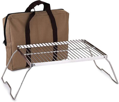 Yopay Folding Campfire Grill with Legs Carrying Bag, 304 Stainless Steel Grate Barbeque Grill, Heavy Duty Portable Camping Grill for Fireplaces, Picnics, Backpacking, Outdoor, 13.6 Inch x 9 Inch x 6.5 Inch in Kuwait