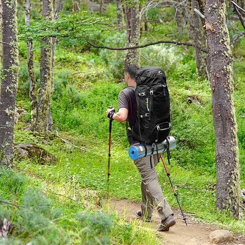N NEVO RHINO Internal Frame Hiking Backpack 50/60/65/70/80L with Rain Cover | Backpacking Backpack with Padded Hip Belt, Multi-Pockets, Pole Loops, Waterproof Daypack for Men Women Climbing Camping in Kuwait